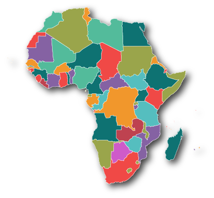 Mapa da África com divisas geográficas