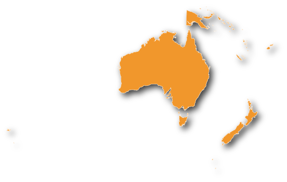Mapa da Oceania com divisas geográficas